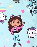 Dreamworks Gabby's Dollhouse Girls Pandy Paws Baby Box Cakey Cat Peplum T-Shirt and Leggings Outfit Set to