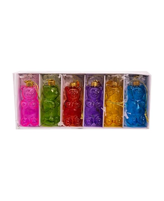 Kurt Adler Noble Gems Glass Gummy Bear Ornaments, 6-Piece Set