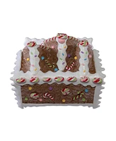 Kurt Adler Battery Operated Led Lighted Gingerbread Lollipop Shop, 8.46 Inches