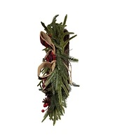 Kurt Adler Unlit Berries and Pinecone Rattan Wreath