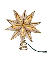 Kurt Adler 10-Light Led 15-Point Gold Sputnik Capiz Tree Topper