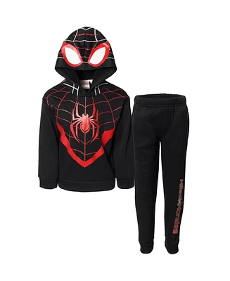 Marvel Boys Avengers Spider-Man Fleece Pullover Hoodie and Jogger Pants Outfit Set to (2T