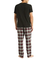 Nautica Men's Plaid Pajama Pants & Solid T-Shirt Set