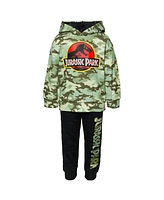 Jurassic Park Boys World Dinosaur T-Rex Fleece Pullover Hoodie and Pants Outfit Set