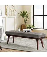 Terencio 55.5" Wide Bedroom Genuine Leather Bench