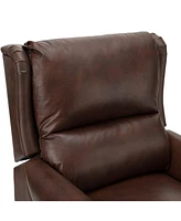 Hulala Home Alicia 32.68'' Wide Genuine Leather Manual Recliner with Solid Wood Legs