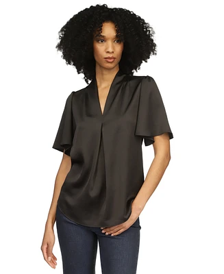 Michael Kors Women's Satin V-Neck Top