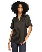 Michael Kors Women's Satin V-Neck Top