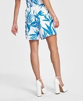 Bar Iii Women's Printed Wrap-Front Skort, Created for Macy's