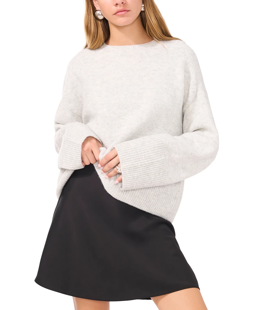 1.state Women's Crew Neck Raglan Wide-Sleeve Sweater