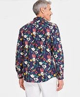 Club Room Men's Garden Floral Poplin Long-Sleeve Button-Down Shirt, Created for Macy's