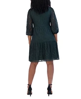 Jessica Howard Petite Lace Balloon-Sleeve A-Line Dress