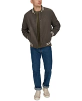 Levi's Men's Faux-Suede Varsity-Stripe Bomber Jacket