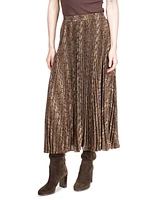 Michael Kors Women's Pleated Snake-Print Midi Skirt