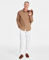 Club Room Men's Seneca Foulard Refined Woven Long-Sleeve Button-Down Shirt, Created for Macy's