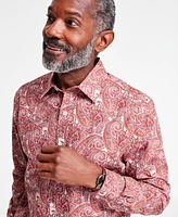 Club Room Men's Cillian Long Sleeve Button-Front Paisley Shirt, Exclusively at Macy's