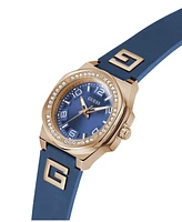 Guess Women's Analog Blue Silicone Watch 36mm