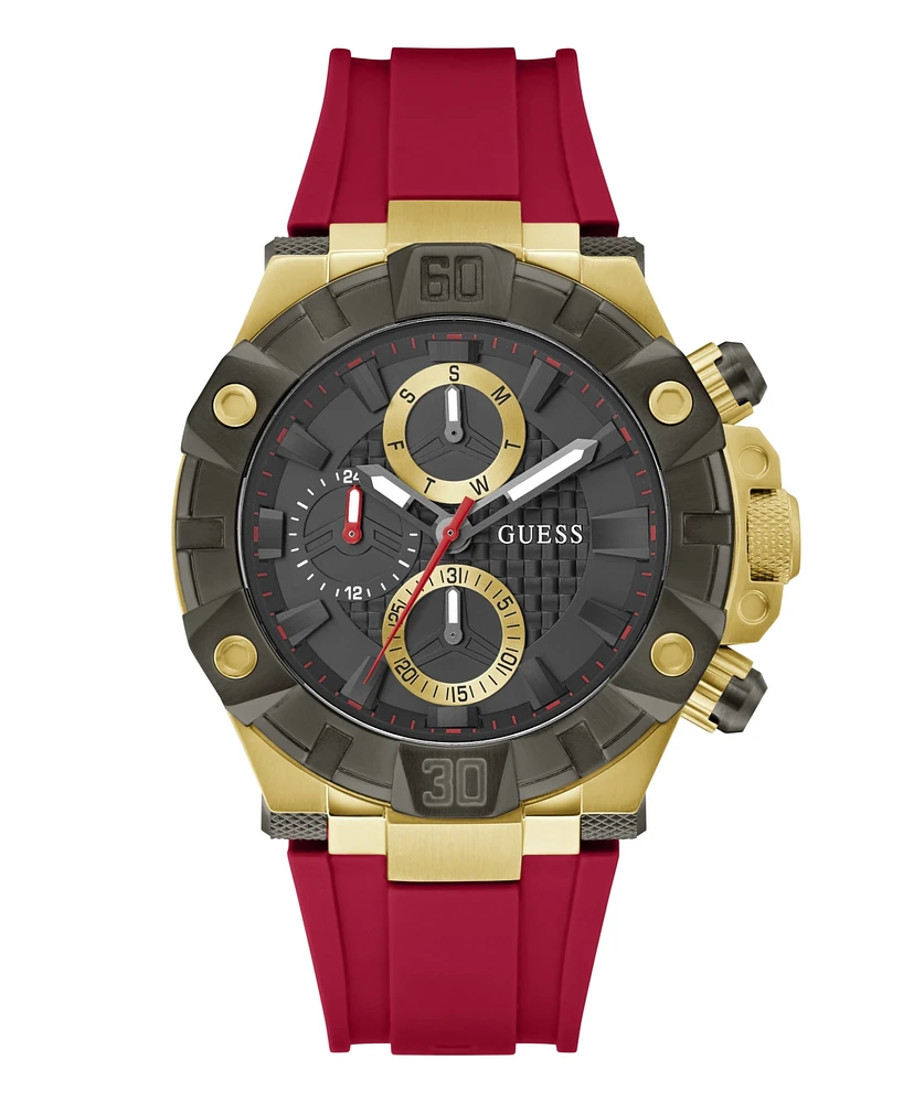 Guess Men's Multi-Function Silicone Watch 46mm