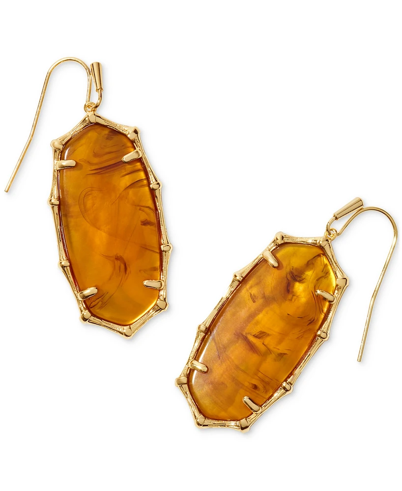 Kendra Scott Gold-Tone Elle Bamboo-Shaped Frame Drop Earrings