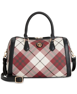 Giani Bernini Plaid Saffiano Dip Small Satchel, Created for Macy's