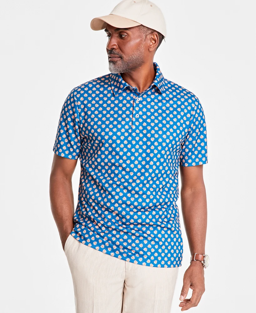 Club Room Men's Banana Leaf Tech Polo Shirt, Created for Macy's