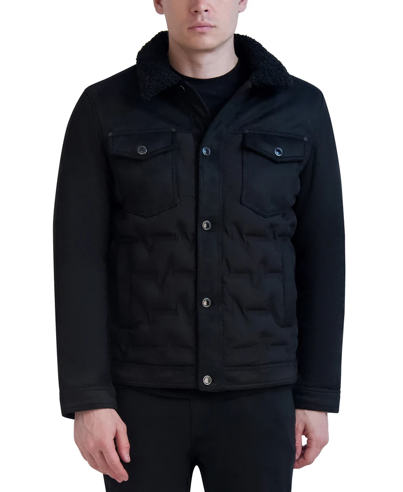 Karl Lagerfeld Men's Quilted Trucker Jacket