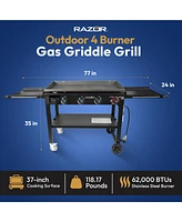 Razor Griddle GGC1643M 37 Inch Outdoor 4 Burner Lp Propane Gas Griddle Grill