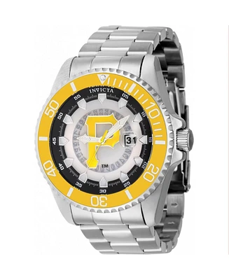 Invicta Men's 43475 Mlb Pittsburgh Pirates Quartz Multifunction Yellow, Silver, White, Black Dial Watch