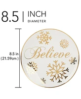 Certified International Christmas Glitter Gold Salad Plates, Set of 4