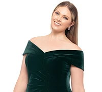 Xscape Plus Off-The-Shoulder Velvet Gown