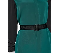 Karl Lagerfeld Women's Colorblocked Belted Dress