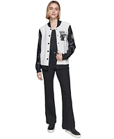 Karl Lagerfeld Paris Women's Motif Varsity Jacket