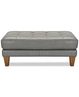 Niebee 47" Leather Cocktail Ottoman, Created for Macy's