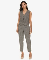 Calvin Klein Women's Five-Button Houndstooth Vest