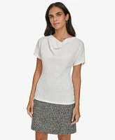 Calvin Klein Women's Short-Sleeve Cowlneck Blouse