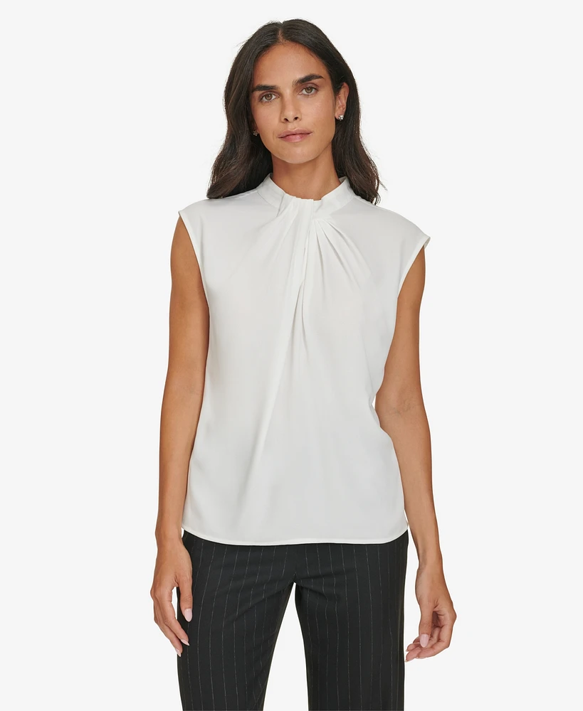 Calvin Klein Women's Twist-Front Cap-Sleeve Top