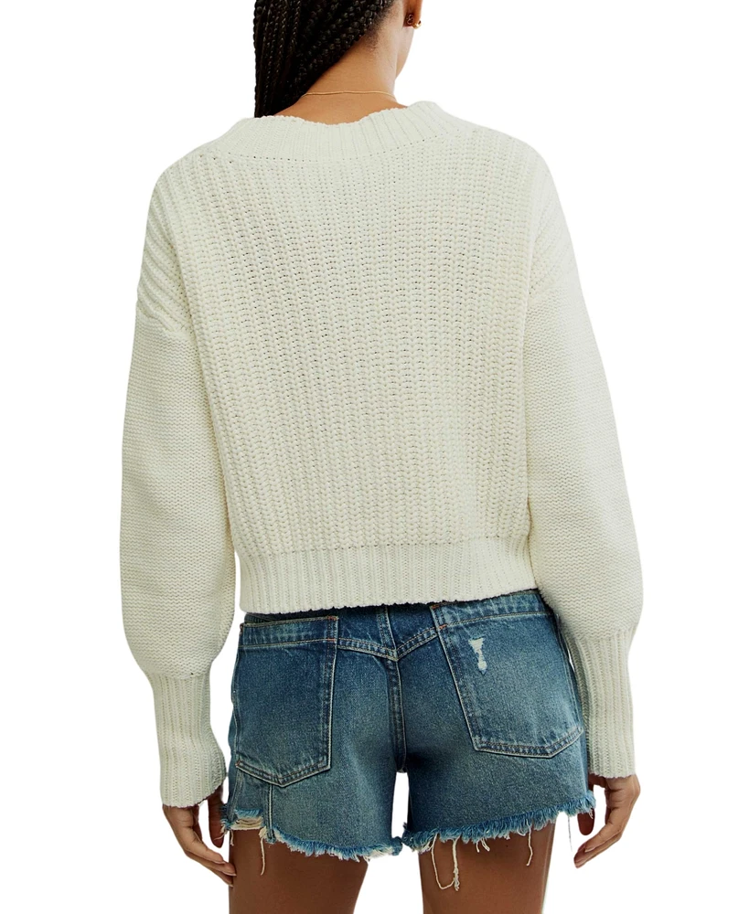 Free People Women's Bell Song Texture-Knit Sweater