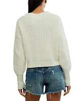 Free People Women's Bell Song Texture-Knit Sweater