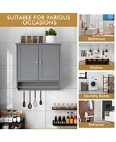 Skonyon Wall Mounted Bathroom Storage Medicine Cabinet with Towel Bar