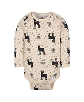Gerber Baby Girls Deer Long Sleeve Onesies Bodysuits, 6-Pack