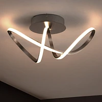 Jonathan Y Chantelle 19.5" 1-Light Modern Minimalist Aluminum Loop Integrated Led Semi Flush Mount