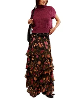 Free People Women's Lolita Ruffled Floral Print Maxi Skirt