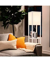 Brightech Maxwell 63" 3-Shelf Led Floor Lamp with Lantern Shade