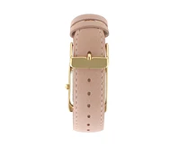 Peugeot Women's Tank Watch Roman Dial Pink Leather Strap