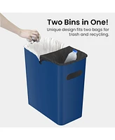 iTouchless SlimGiant Plastic Wastebasket with Handles 4.2 Gallon Set of 2