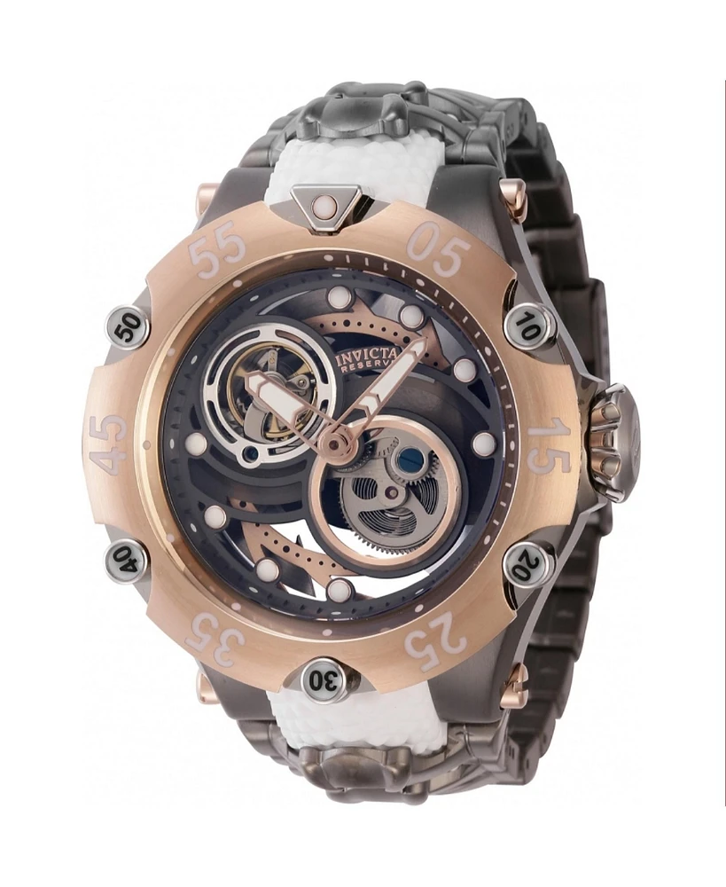 Invicta Men's 43929 Reserve Automatic 2 Hand Gunmetal, Rose Gold, Silver Dial Watch