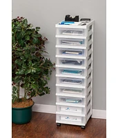 Iris Usa Craft Plastic Organizers and Storage, Rolling Storage Cart for Classroom Supplies, Storage Organizer for Art Supplies, Drawer Top Organizer f