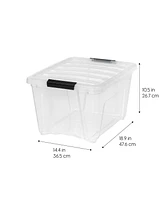 Iris 6 Pack 32qt Clear View Plastic Storage Bin with Lid and Secure Latching Buckles