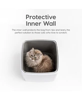 Iris Usa Premium Top Entry Cat Litter Box Litter Particle Catching Cover and Privacy Walls with Scoop, White