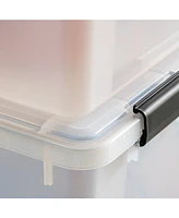 Iris 3 Pack 156qt Weatherpro Airtight Plastic Storage Bin with Lid and Seal and 6Secure Latching Buckles